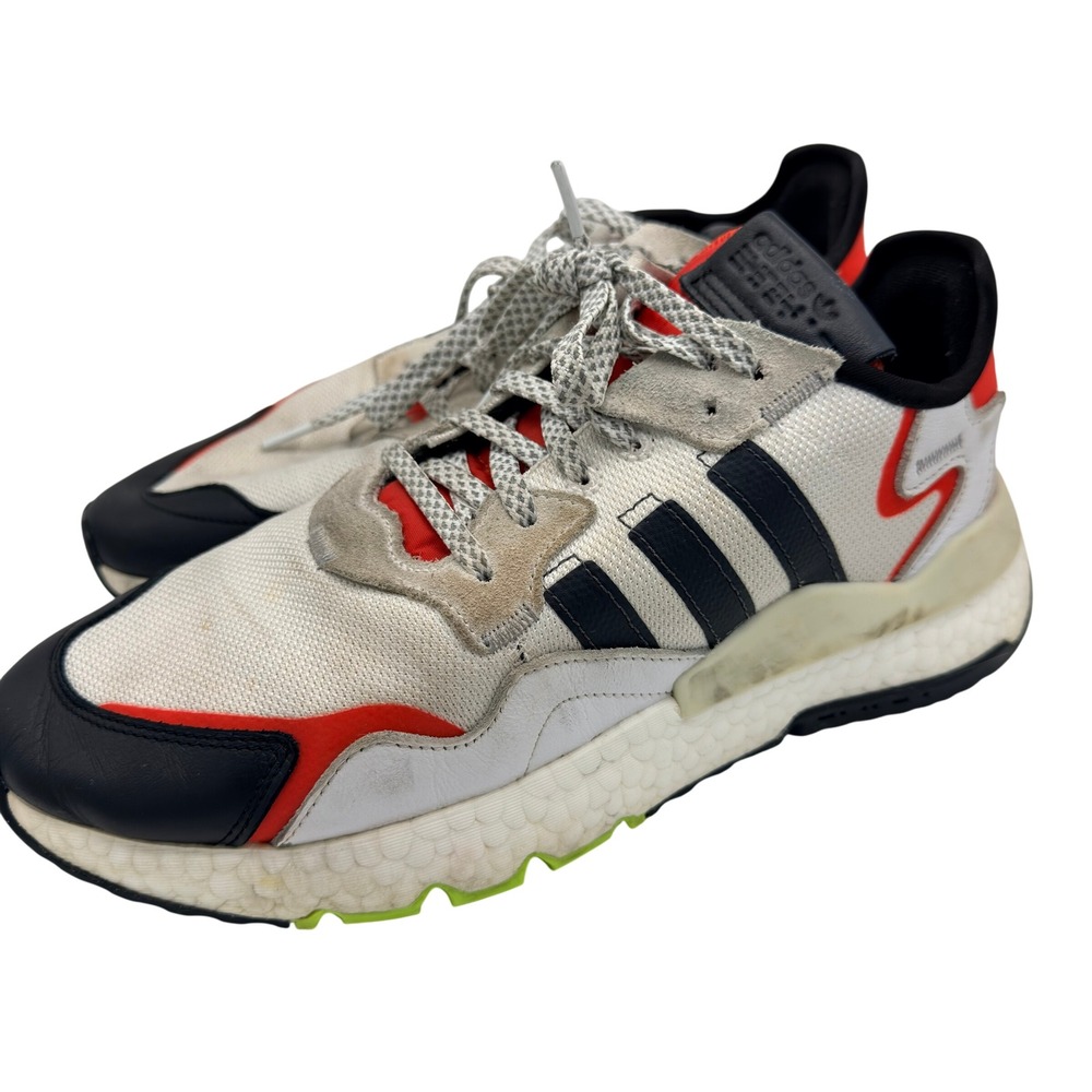 Adidas‎ Nite Jogger Mens 10.5 White Black Solar Red EH1293 Boost Sneakers No Box